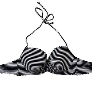 Victoria’s Secret Striped Underwire Halter Bikini Top – 36B